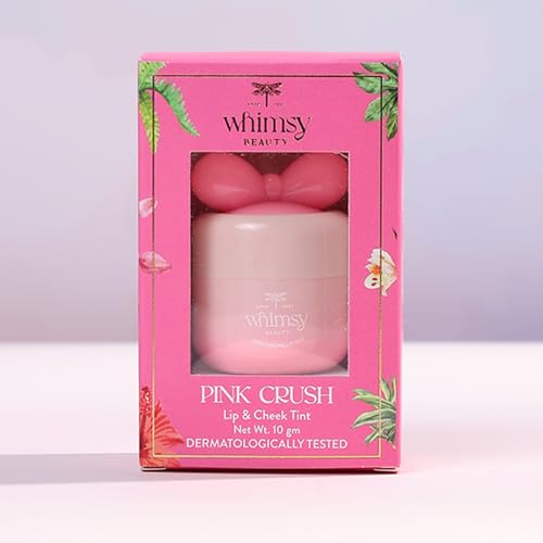 Whimsy Beauty Pink Crush Lip and Cheek Tint for Kids and Pre-Teens, Soft Blendable Colour with Lightweight Cream Texture, Long Wear Finish (4 to 16 years) Organic, Natural, Chemical Free, 10 gms