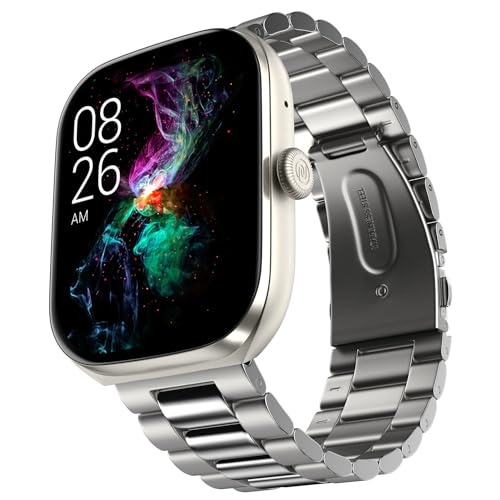 Noise ColorFit Ore Smart Watch with Largest-Ever 2.1" AMOLED Display with Ultra Thin Bezels, BT Calling, Functional Crown, Metal Build, Health Data with NoiseFit App, 7 Days Battery (Elite Silver)