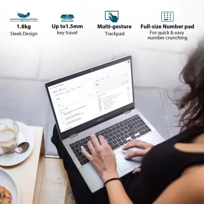 ASUS Chromebook Intel Celeron Dual Core N4500 - (8 GB/64 GB EMMC Storage/Chrome OS) CX1500CKA-EJ0275 Chromebook (15.6 Inch, Transparent Silver, 1.80 Kg)