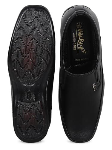 HIKBI Men's Leather Slip-ons | Sharp Toe Toe Formal Shoes_Black_9