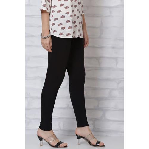 Rangriti Women Cotton Yarndyed Legging (RMMWINTERW3509_Black_M)