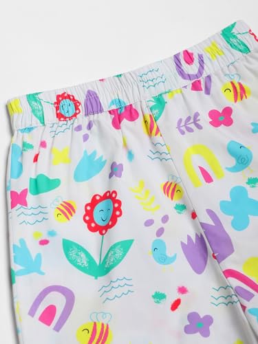 Nauti nati Girls Printed Shoulder Strap Pure Cotton Top with Shorts