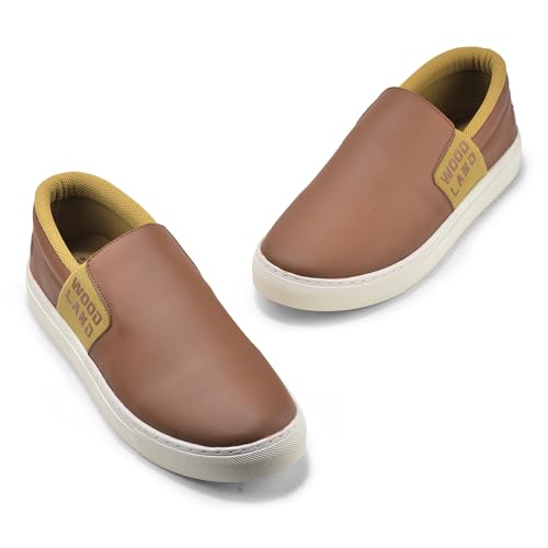 Woodland Men's Tan PU Sneakers-8 UK (42EURO) (SNK 6070023)