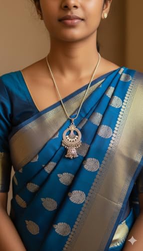 Oxidised Silver Necklace for Women – Traditional Round Pendant with Jhumka Design | Ethnic Jewelry for Festive