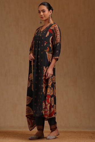 Soch Women's Muslin Salwar Suit Set (EWA5CD22274_Charcoal