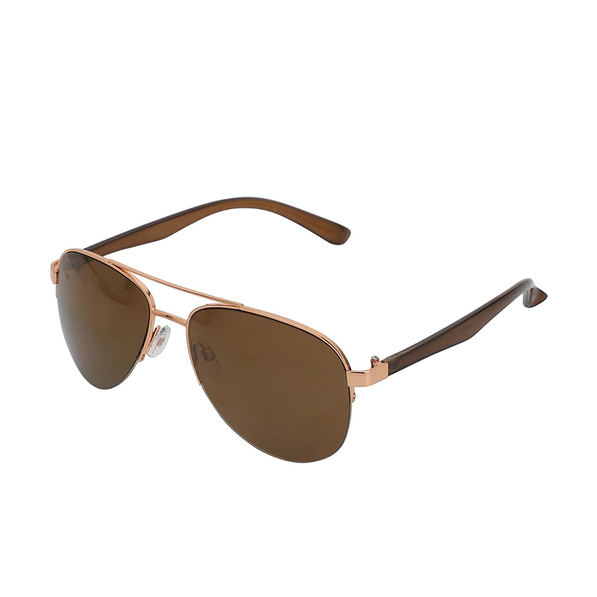Carlton London Rose Gold & Brown Toned UV Protected Aviator Sunglasses For Women