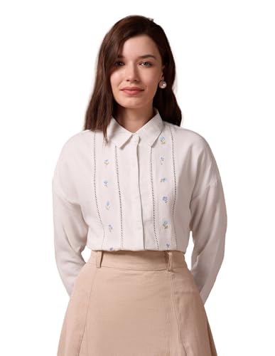 U.S. POLO ASSN. Embroidery Ladder Lace Shirt (UWAW24SH146_White_XL)