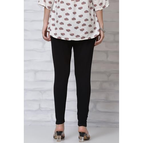 Rangriti Women Cotton Yarndyed Legging (RMMWINTERW3509_Black_M)