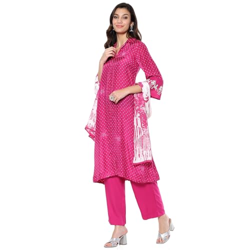 BIBA Women's Modal Kurta Sets (SKDBNDJ9608AW24PNK_Pink