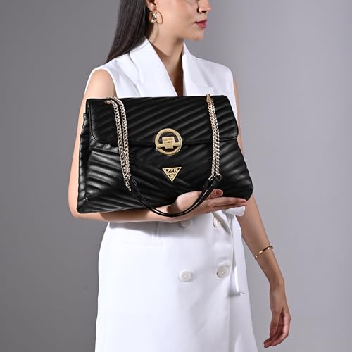 Lavie Signature Women's Denver Quilted Flap Satchel Handbag for Women | Satchel Bag for Work | Ladies purse | Stylish Shoulder Bag | Gift For Women