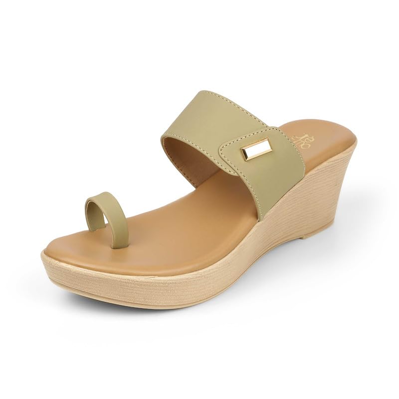 tresmode KANNES Green Women's Dress Wedge Sandals in Size 6 UK / 39 EU