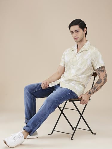 Being Human Green Regular Fit Regular Collar Men's Shirt Clothing