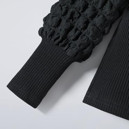 Hopscotch Girls Full Sleeves Black 2-Pc Floral Applique Skirt Set For Ages (18-24 Months)