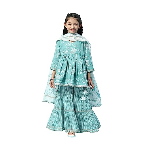 BIBA GIRL PRINTED RELAXED KID(KW5165_SEA GREEN_11)