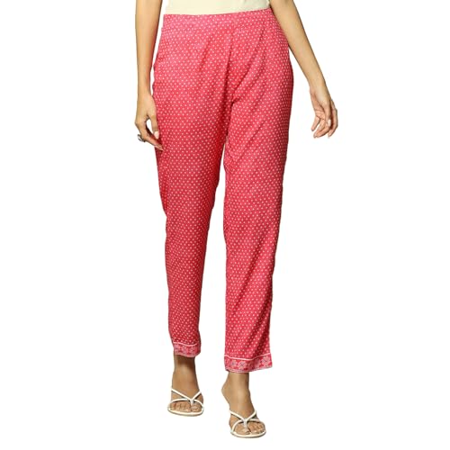 Rangriti Women's Straight Pants (GLBLBNDHN18890AW23PNK_Pink