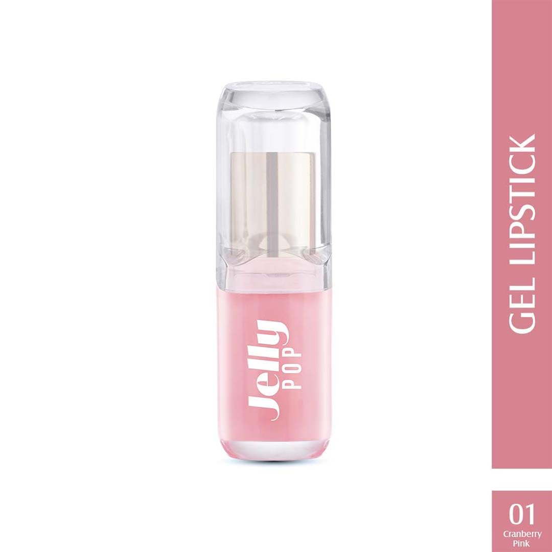 Glam21 Jelly Pop fruity gel lipstick| Moisturising | Glossy Finish | Gives a Natural Colour | Lightweight | 01- Cranberry Pink, 3.5gm