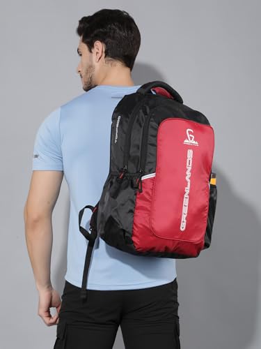 GREENLANDS Torpedo office Backpack– 35 Ltr Capacity | 17 Inch Laptop |Water-Resistant Bag | Padded & Adjustable Strap | Men & Women For Business Professionals & College Students - Red