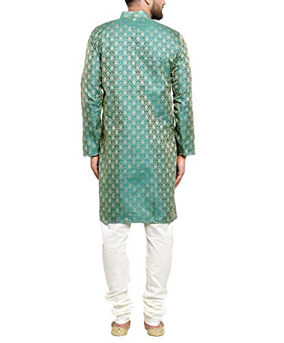 Jompers Men's Kurta Pyjama Set (Green, XX-Large)
