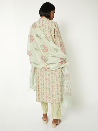 Max Women Floral Print A-line Kurta Set (Green_M)