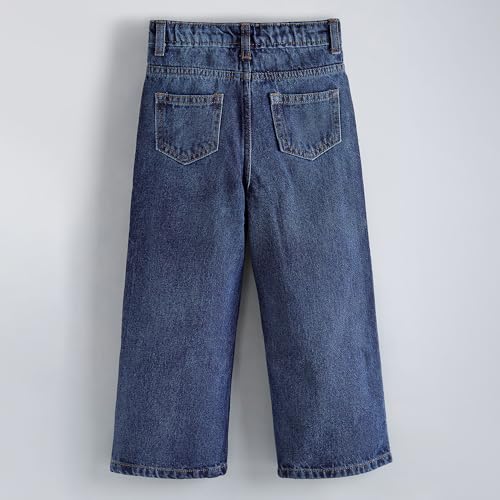 Hopscotch Girls Heart Fade Straight Fit Cotton Jean in Blue Color for Age (9-10 Years)
