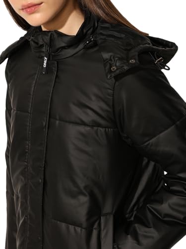 ONLY Women's Solid Regular Fit Black Jacket
