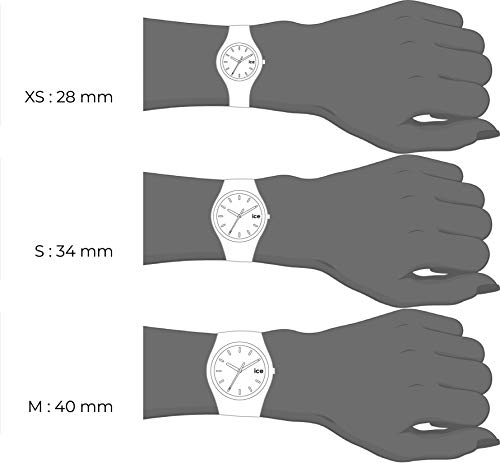 Ice-Watch - ICE Glam White Gold Numbers - Women's Wristwatch with Silicon Strap, White, Small (34 mm), Small (34 mm)