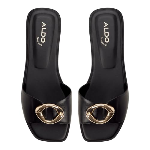 Aldo BIGGINA Black Ladies Flat Sandals