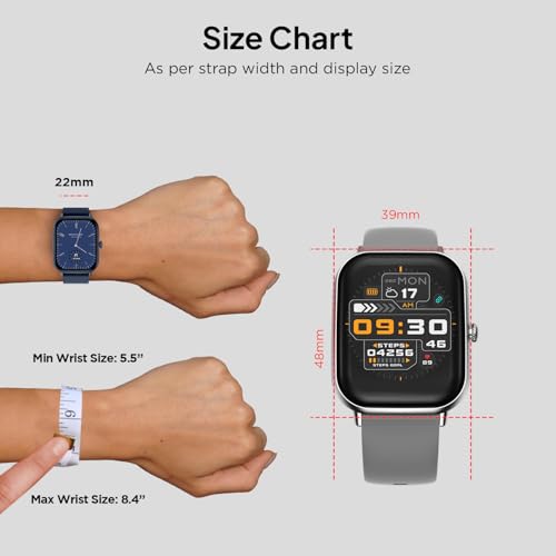 Fire-Boltt Ninja Call Pro Max Bluetooth Calling Smart Watch, 2.01" HD Display, 120+ Sports Modes, Health Suite, AI Voice Assistance, SpO2 & Heart Rate Monitor Smartwatch for Men & Women - Grey