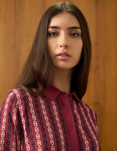 U.S. POLO ASSN. Women Abstract Printed Mini Shirt Dress with Belt (UWAW25DRS193_Red_XXL)