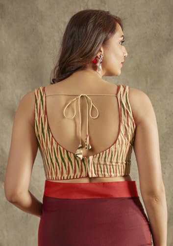 SALWAR STUDIO Beige Chevron Ikat Blouse