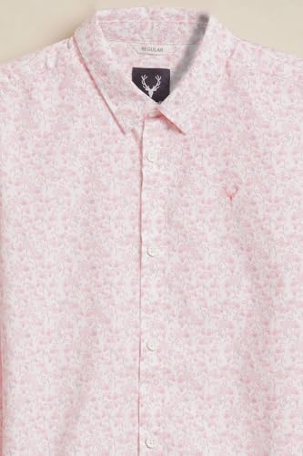 Boys Pink Print Casual Shirt