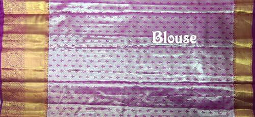 VFCollections Women's Traditional Handloom Kanchipuram Silk Pure Pattu Sarees | Rich Zari Woven Design | Unstitched Blouse (VFC533-2)