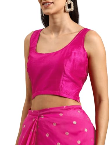 Ahalyaa Women's Polyester Sarees (AH-SMS-SRBL-10_Fuchsia)