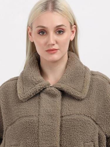 Calvin Klein Jeans Women's A-Line Coat (J224590PAV_Brindle