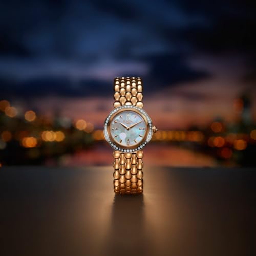 Titan Raga Paris with Love Quartz Analog 2Hands Display White/Mosaic MOP Dial Light Rose Gold Stainless Steel Strap Watch for Women - 2838WM02