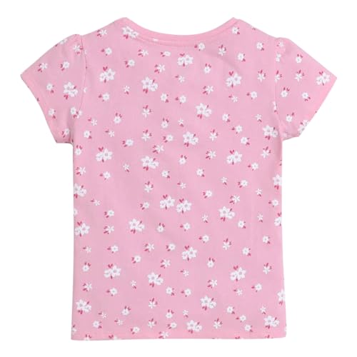 Hopscotch Girls Cotton Printed All-Over Print T-Shirts - Pack of 5 In Multi Color for Ages 7-8 Years
