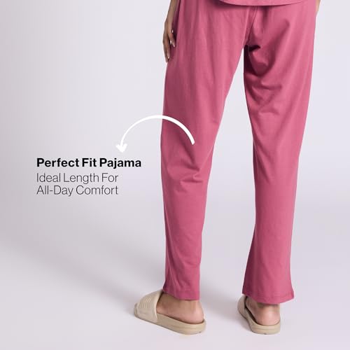 NYKD by Nykaa Buttery Soft Modal Cotton Pyjama Coord Set of 2 with Round Neck Graphic Tee Nys932