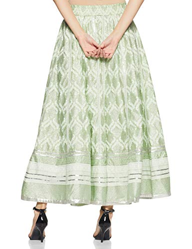 W for Woman Women's Maxi Skirt (18FE55410-51356_Green_WM_Green_M)