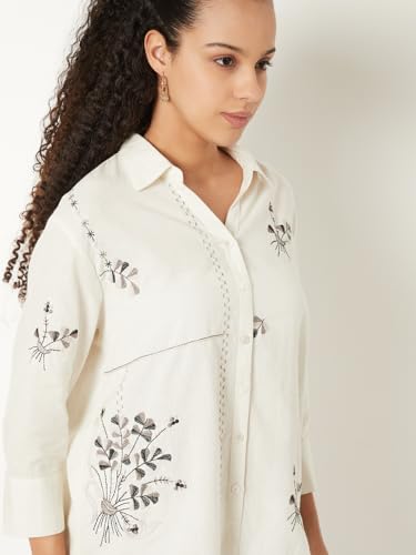 Max Women Embroidered Shirt (White_M)