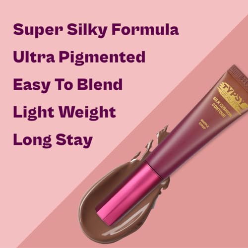 Typsy Beauty | Silk Cushion Liquid Bronzer Contour Wand - Maple Syrup - Medium Brown Tone for Natural Scuplted Look | Hyaluronic Acid & Vit E | Cushion Tip Applicator | Formulated in Italy | 12ml