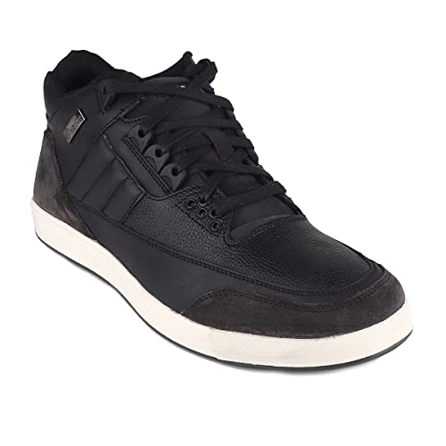 Red Chief Genuine Leather High Ankle Casual Sneakers for Men | Stylish & Comfortable Shoes | Black | RC3891