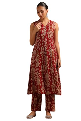 Soch Womens Red Desert Storm Ethnic Motifs Co-Ord Set