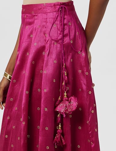 BIBA Women Printed Mix and Match(Skirt CO19863_Fuchsia_S)