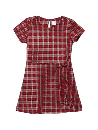 Max Girls Plaid Dress (Red_12-14 Y)