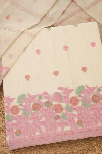 Soch Womens Beige Chanderi Woven Design Dress Material With Na