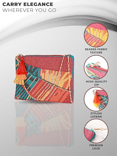 BAGUZZI Leafing Love Beaded Multicolor Sling Bag