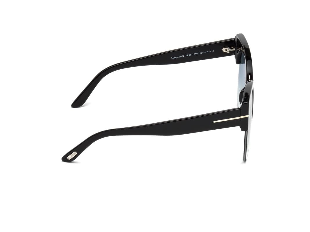 Tom Ford | UV Protected Lens for Women | Half Rim shiny black gradient blue Frame | Lens Colour: Blue | Medium | FT0552 55 01W