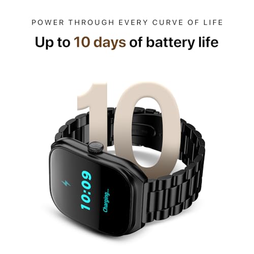Noise Icon Arc 2.01" Immersive Curved Display Smartwatch, 10-Day Battery, 1ATM Water Resistant, Functional Crown, 100+ Sports Modes, Health Suite™, Voice Assistant, Built-in Games (Space Blue)