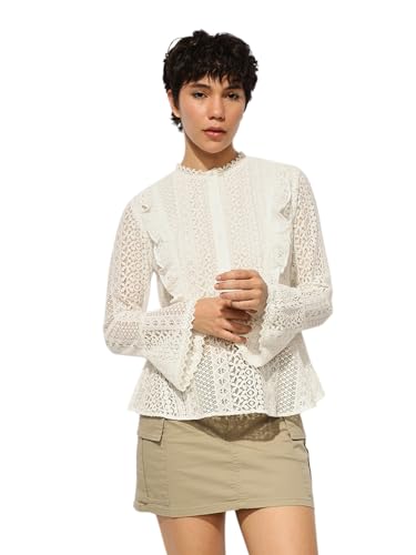 ONLY Women's Regular Fit White Top