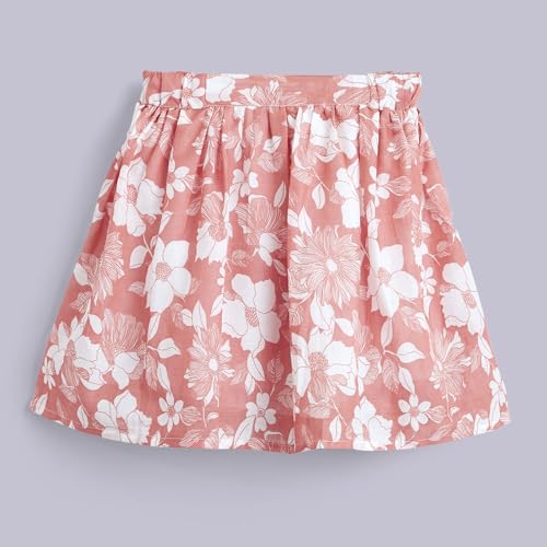 Hopscotch Girls Peach Pure Cotton Floral Skirt (4-5 Years)